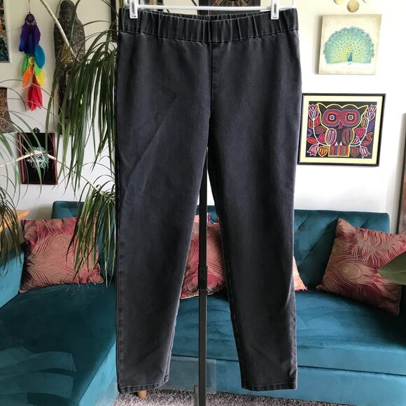 Soft Surroundings Denim - SOFT SURROUNDINGS size L Gray Stretch Denim Metro Legging Pull-On Jeans